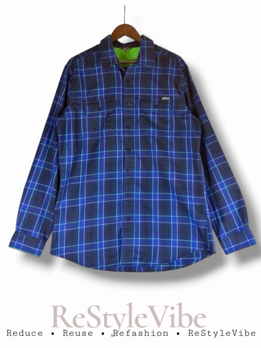 EDDIE BAUER Men’s Size LT Shirt Flannel Plaid Long Sleeve Button Down Style